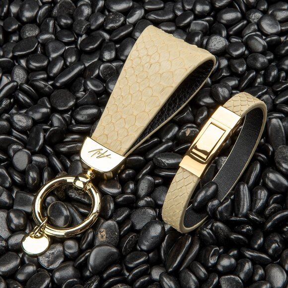 Luxury Python Leather Gift Set – Handmade & Elegant - Buttermilk Color - Picture 3 of 5